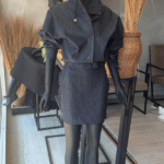 The zya dark blue  denim set